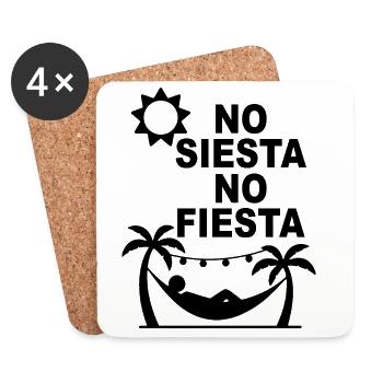No Siesta No Fiesta – lustiges spanisches Partydesign - Untersetzer (4er-Set) - Weiß - Vorne