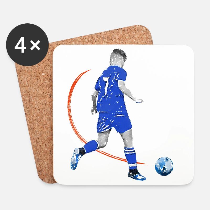 Fussballspieler mit Ball - Untersetzer (4er-Set) - Weiß