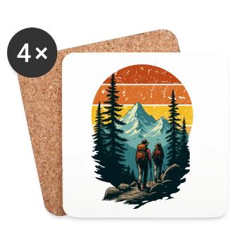 Bergnatur-Abenteurer - Untersetzer (4er-Set) - Weiß - Vorne