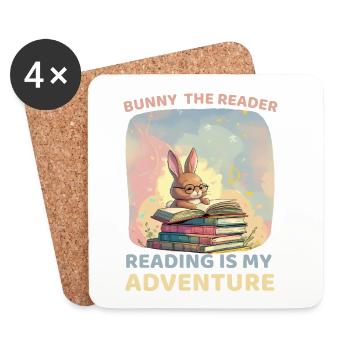 Read Adventures with Rabbits - Coasters (set of 4) - white - Front