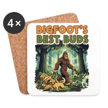 Bigfoot's Best Buds Wald Hundespaziergang - Untersetzer (4er-Set) - Weiß - Vorne