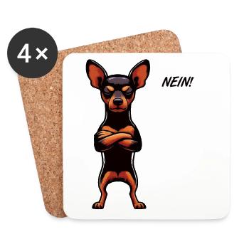 Nein Zwergpinscher Pinscher Pinscherbesitzer - Untersetzer (4er-Set) - Weiß - Vorne