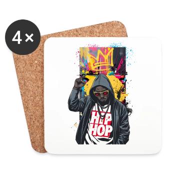 Urban rapper with colorful graffiti - Coasters (set of 4) - white - Front