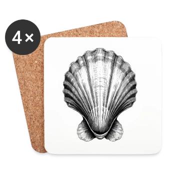 Stunning shell illustration - Coasters (set of 4) - white - Front