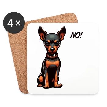Pas de Pinscher miniature Pinscher Propriétaire de Pinscher - Dessous de verre (lot de 4) - blanc - Devant