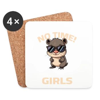 Loutre - Pas le temps, je dois aller chez mes filles - Dessous de verre (lot de 4) - blanc - Devant