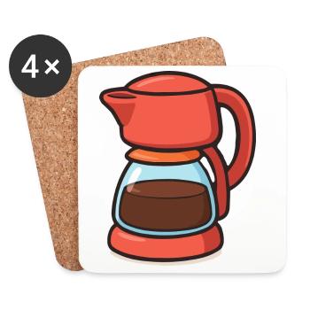 coffee pot - Coasters (set of 4) - white - Front