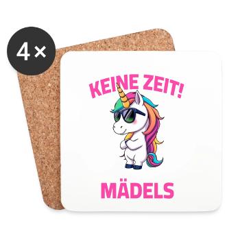 Licorne - Pas le temps, je dois aller chez mes filles - Dessous de verre (lot de 4) - blanc - Devant