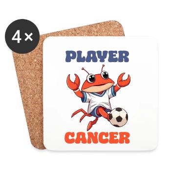 Fußball Sternzeichen Krebs Horoskop Player Cancer - Untersetzer (4er-Set) - Weiß - Vorne