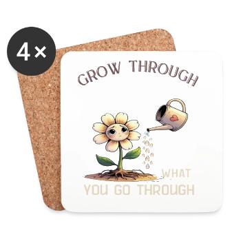 Emotionally strong – Grow &amp; heal - Coasters (set of 4) - white - Front