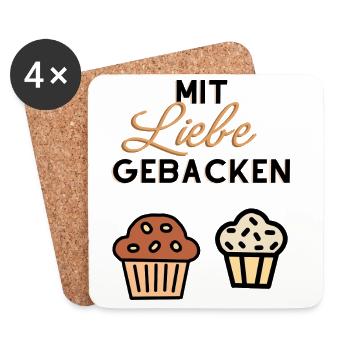 Liebe für Kekse Illustration - Untersetzer (4er-Set) - Weiß - Vorne