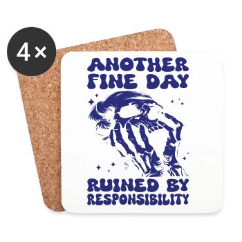 gallows humor skeleton skull - Coasters (set of 4) - white - Front