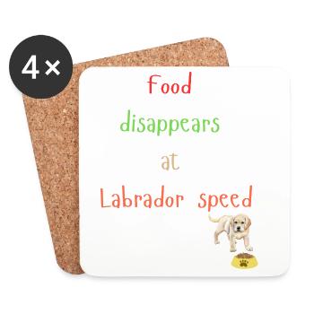 Labrador Food Disappearance Playful Design - Coasters (set of 4) - white - Front