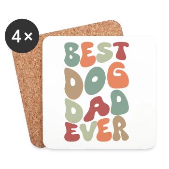 Best dog dad ever Vintage - Coasters (set of 4) - white - Front