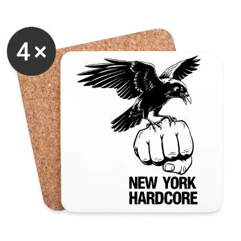 NYC Hardcore Eagle Design - Coasters (set of 4) - white - Front