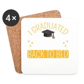 I graduated, can I go back to bed now? - Coasters (set of 4) - white - Front