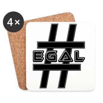 Hashtag EGAL Emploi Mal d’amour Indifférent - Dessous de verre (lot de 4) - blanc - Devant