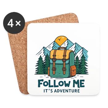 Adventure Mountain Exploration Backpack - Coasters (set of 4) - white - Front