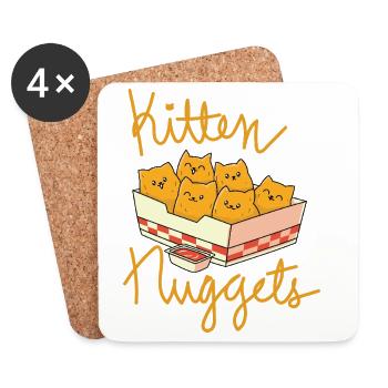 Kätzchen Nuggets Lustige Katze - Untersetzer (4er-Set) - Weiß - Vorne