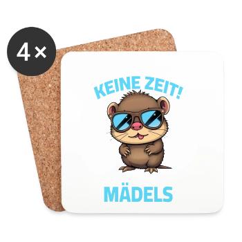 No time, I have to go to my girls - Otter - Coasters (set of 4) - white - Front