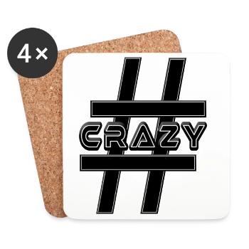 Hashtag GRAZY weird crazy - Coasters (set of 4) - white - Front