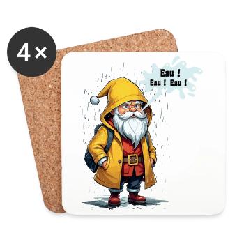 Water Water Gift Original Humor Santa Claus - Coasters (set of 4) - white - Front