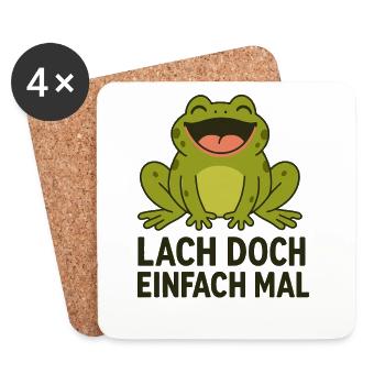 Lachender Frosch lustiger Spruch Tiere Design  - Untersetzer (4er-Set) - Weiß - Vorne