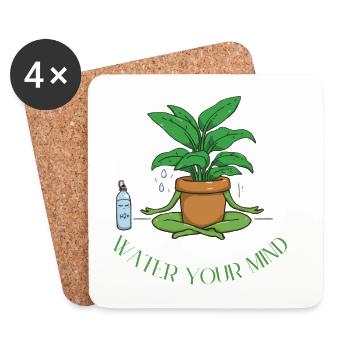 Water your mind - Meditation & innerer Frieden - Dessous de verre (lot de 4) - blanc - Devant