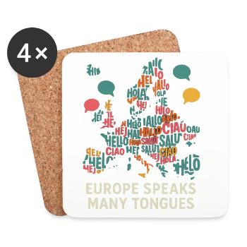 Sprachvielfalt Europa languages bunt - Untersetzer (4er-Set) - Weiß - Vorne
