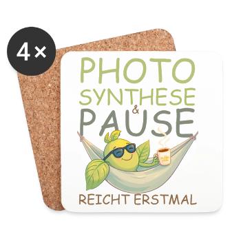 Break, coffee, sunshine – that's enough! - Coasters (set of 4) - white - Front