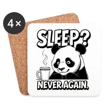 Dormir? Plus jamais - Dessous de verre (lot de 4) - blanc - Devant