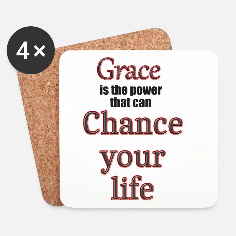 Grace has the power to change your life - Untersetzer (4er-Set) - Weiß