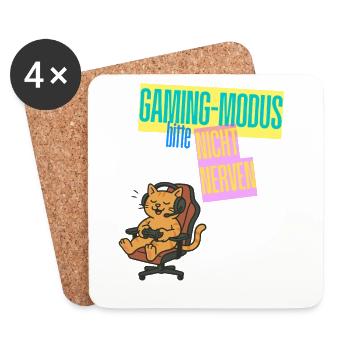 Gaming Mode Cat Not Nerve Design Gaming - Coasters (set of 4) - white - Front