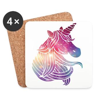 unicorn glitter - Coasters (set of 4) - white - Front