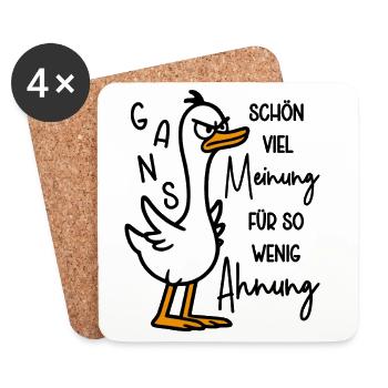 Goose a lot of opinion for so little idea - Coasters (set of 4) - white - Front