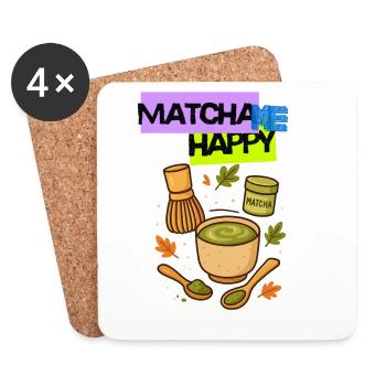Matcha me Happy Trend - Coasters (set of 4) - white - Front