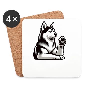 Husky Huskys Huskybesitzer Huskyhalter Huskyfan  - Untersetzer (4er-Set) - Weiß - Vorne