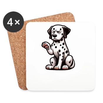 Parler à la patte Dalmatien Gardien dalmatien - Dessous de verre (lot de 4) - blanc - Devant