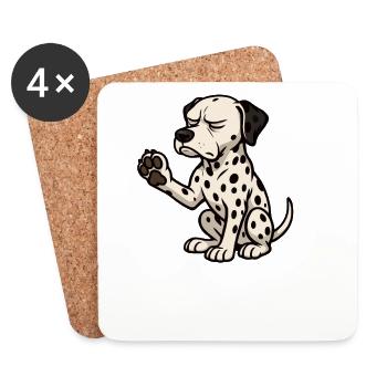 Parlez à la patte Gardien dalmatien dalmatien - Dessous de verre (lot de 4) - blanc - Devant