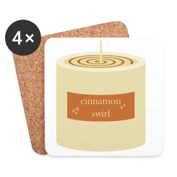 Zimt Swirl Kerze - Untersetzer (4er-Set) - Weiß - Vorne