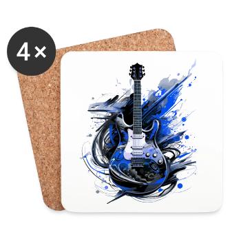 electric guitar guitar guitarist music instrument rock - Coasters (set of 4) - white - Front