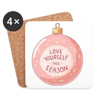 Love Yourself – Anime Retro Christmas Ornament - Untersetzer (4er-Set) - Weiß - Vorne