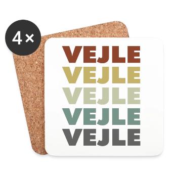 Vejle - Danemark - Danemark - Scandinavie - Dessous de verre (lot de 4) - blanc - Devant