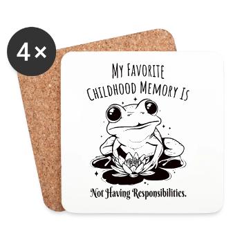 Mémoire d’enfance Responsabilité Grenouille - Dessous de verre (lot de 4) - blanc - Devant