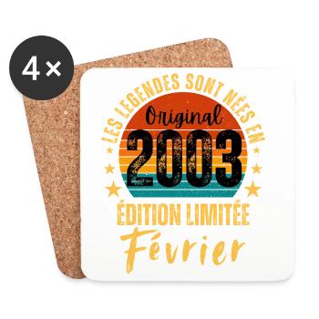 Vintage Février 2003 – Édition Limitée Anniversair - Dessous de verre (lot de 4) - blanc - Devant