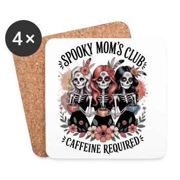 Terrifying Moms Club – Koffein obligatorisch - Untersetzer (4er-Set) - Weiß - Vorne