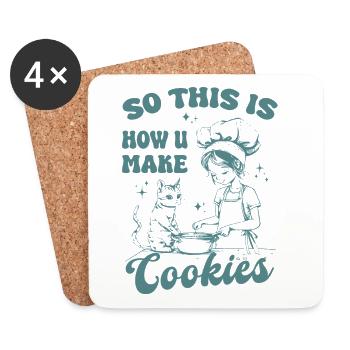 Voici donc comment vous faites des cookies - Dessous de verre (lot de 4) - blanc - Devant