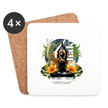 Jardin de nuit Tigre Mysticisme - Dessous de verre (lot de 4) - blanc - Devant