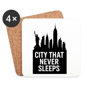 City That Never Sleeps Capital City - Coasters (set of 4) - white - Front