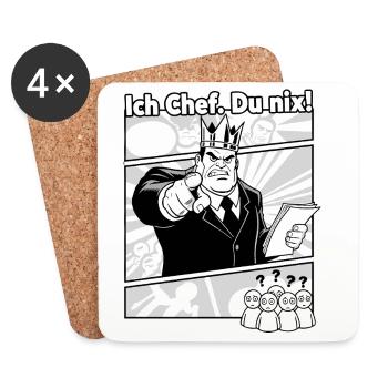 Ich Chef Du Nix Comic Motif - Coasters (set of 4) - white - Front
